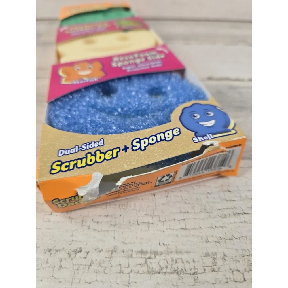 Scrub Mommy Essentials Beach Buddies 3 Pack Dual Sided Scrubber Sponge New